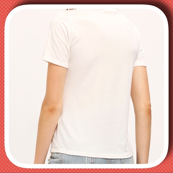 Lipstick Print Sequined Stretch Tee - Picture 4 of 6